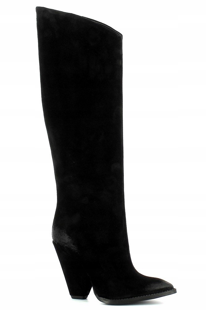 

Carinii B7676 Kozaki Kowbojki Skóra Zamsz Czarne