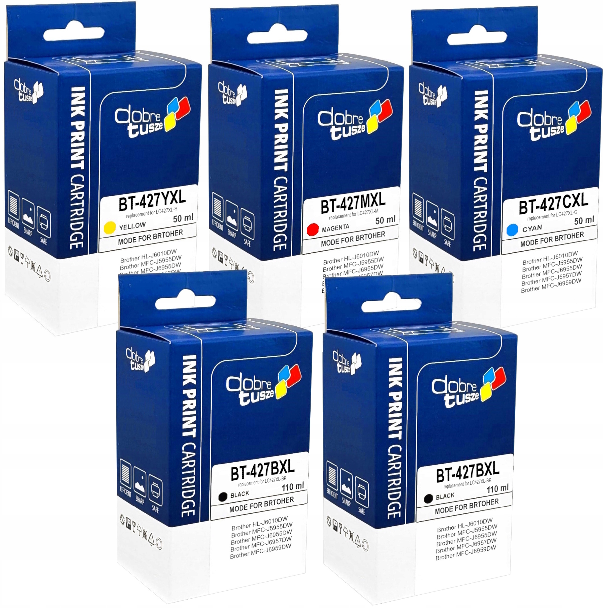 Tusze XL Brother LC427XL-BK LC427XL-C LC427XL-M LC427-Y Mfc J6955DW J5955DW