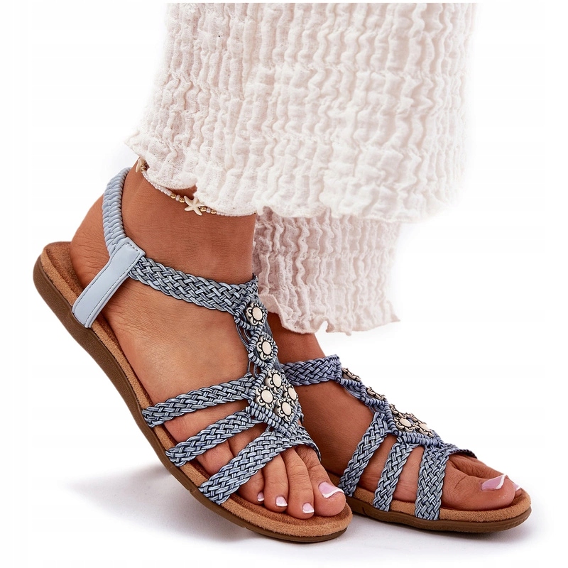 Dámské Pohodlné Sandály S Pletenými Pásky Artiker 56C1325 Modré 38