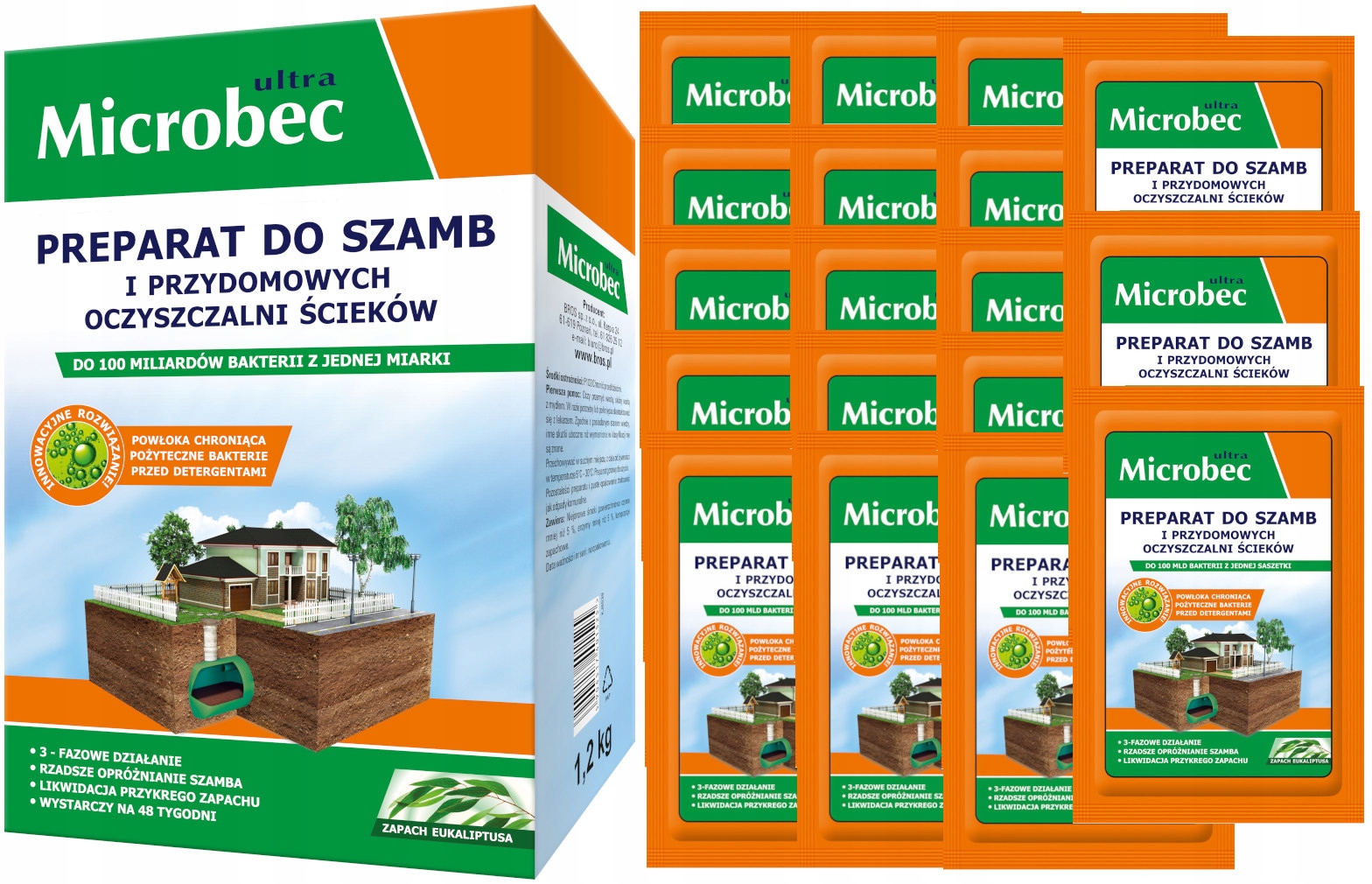 Microbec Ultra Ekologický přípravek na čištění septiků Bio 18 x 25 g
