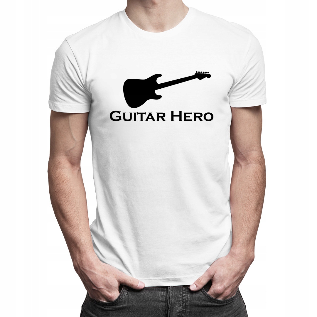 

Guitar Hero - koszulka męska z nadrukiem gitara