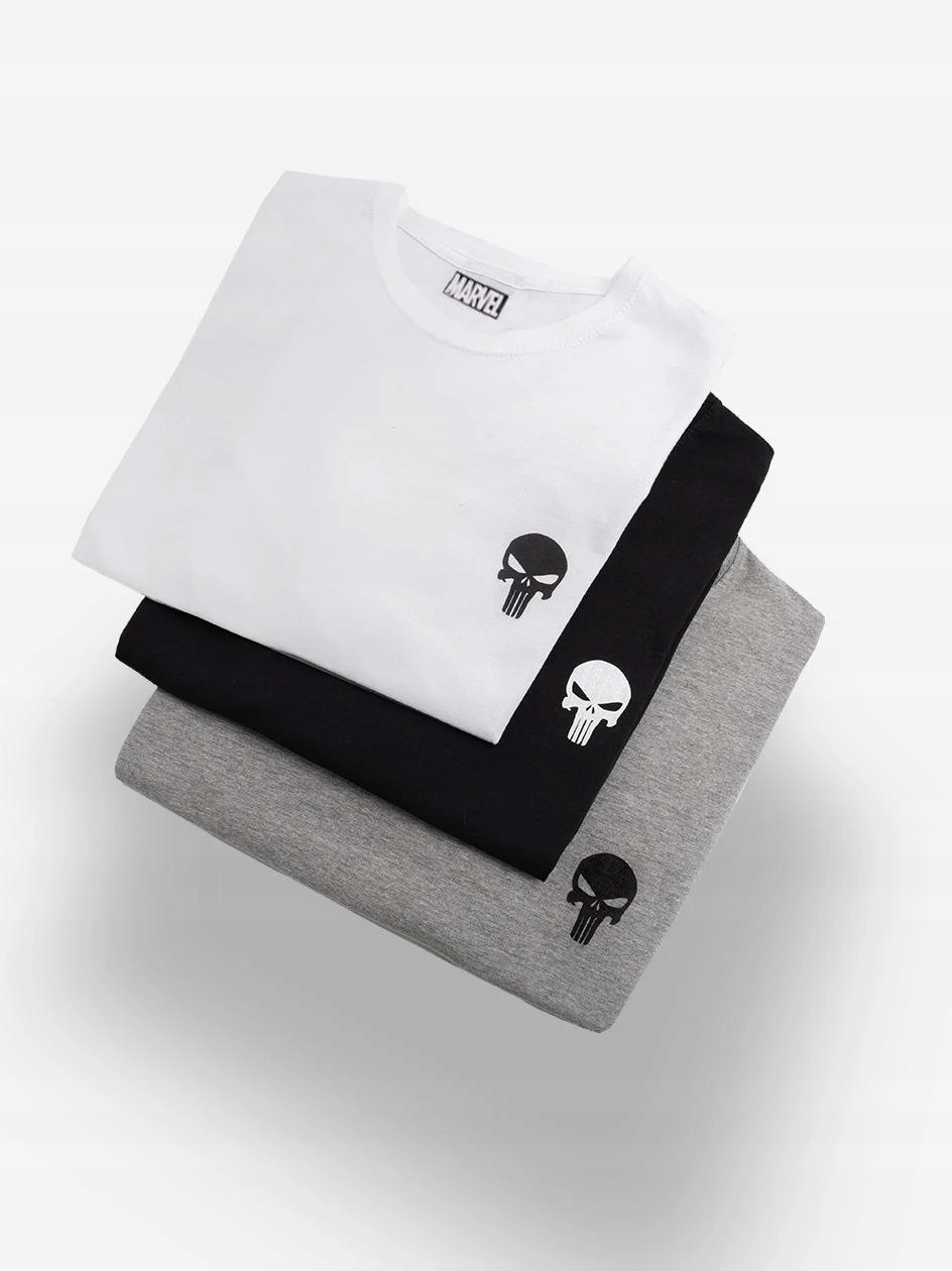 Pánské Tričko Sada 3 Kusů Pánských Triček Marvel Punisher Logo 2XL