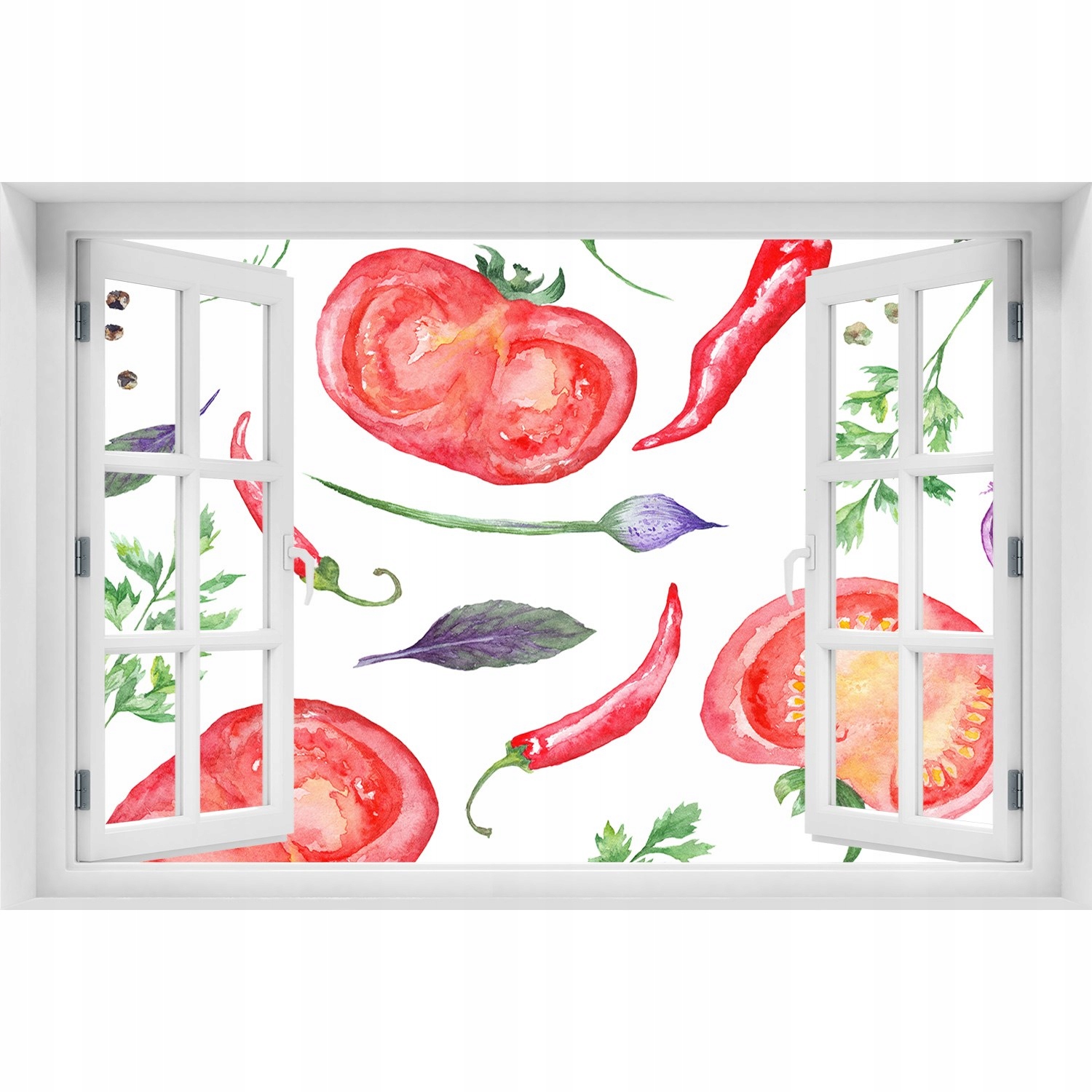 

Okno Naklejka ścienna Pomidor i przyprawy 150x100