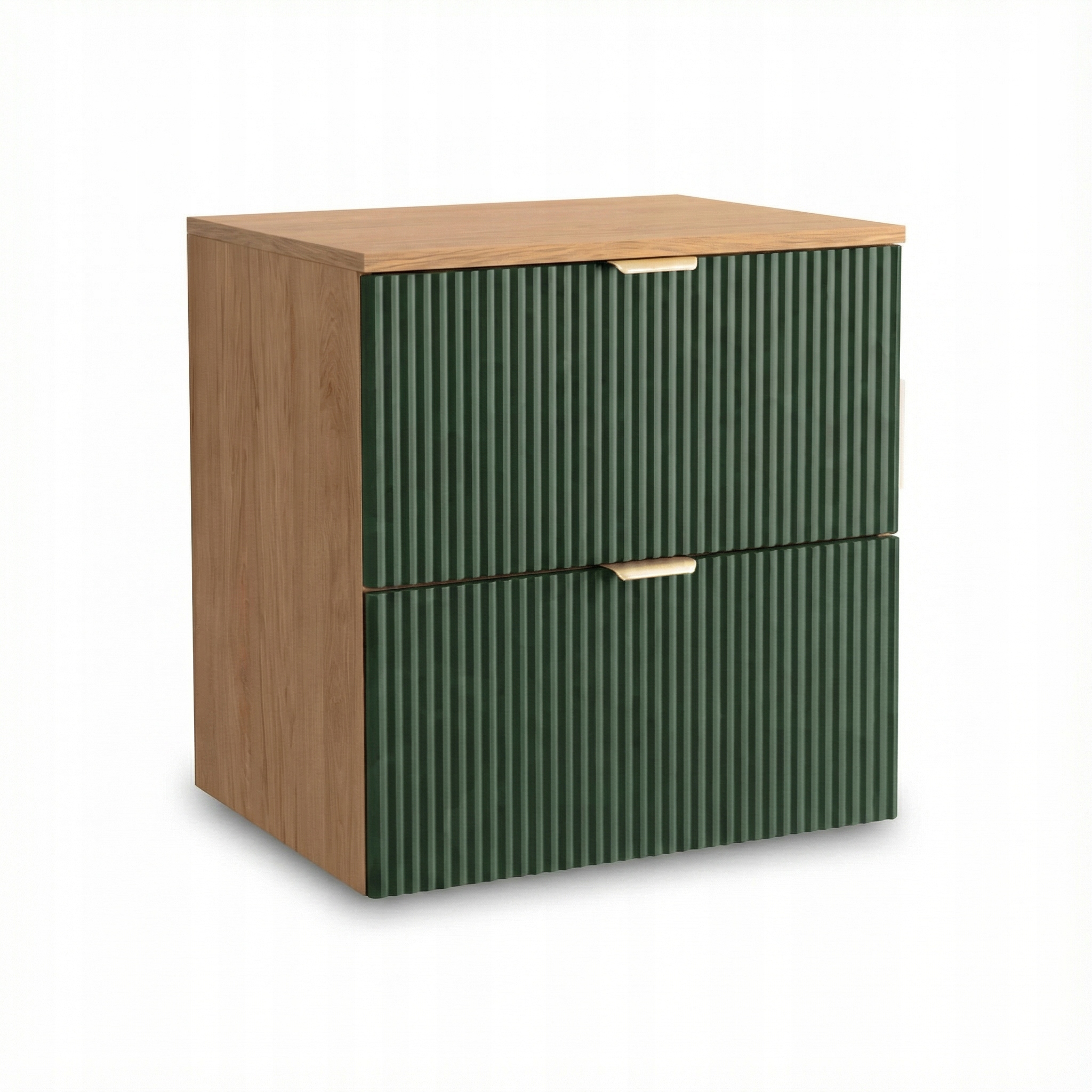 Skříňka pod umyvadlo 60 cm s rýhovaným čelem Šalvějová/Ořech Willy