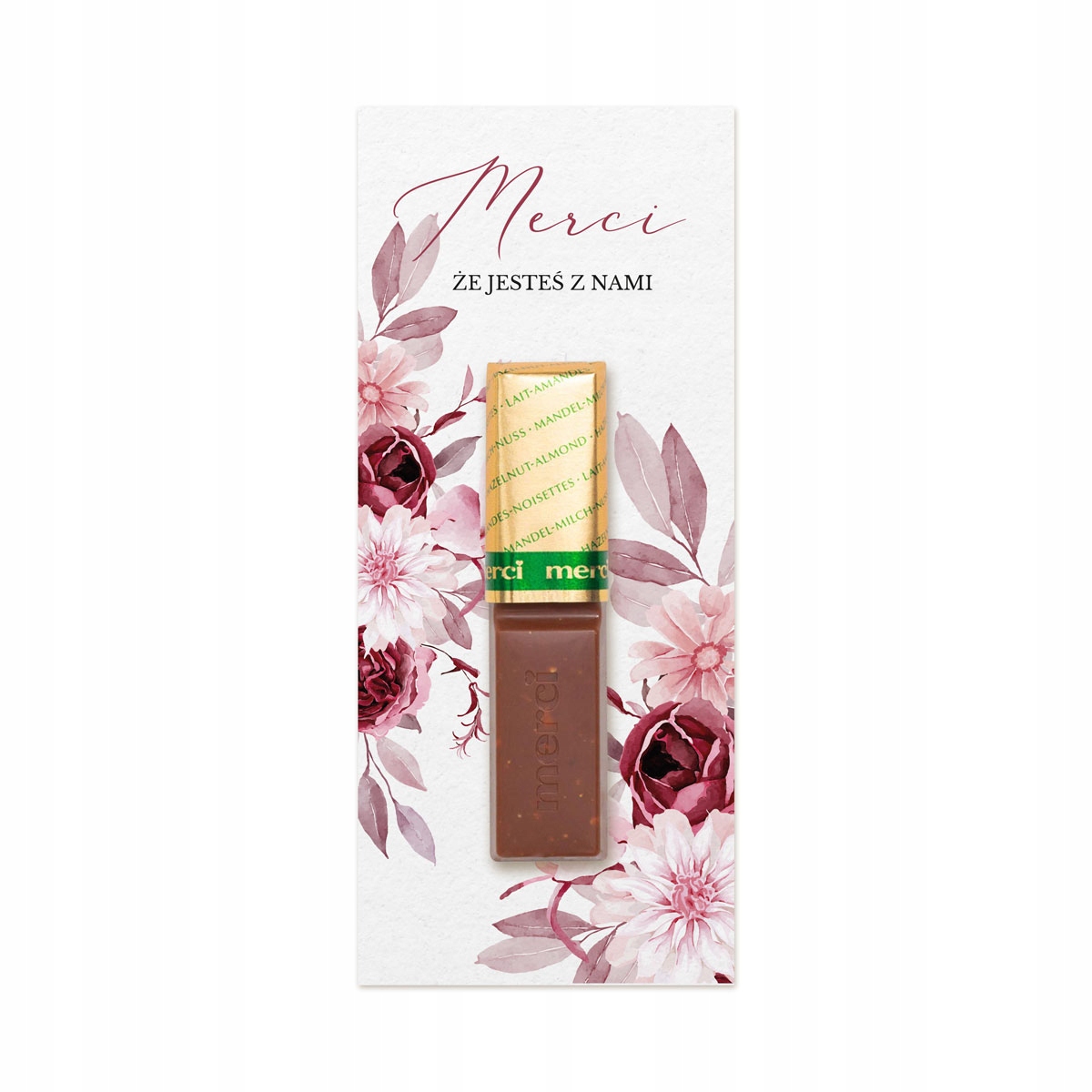 Podziękowanie na Ślub Wesele Merci 10szt. kwiaty