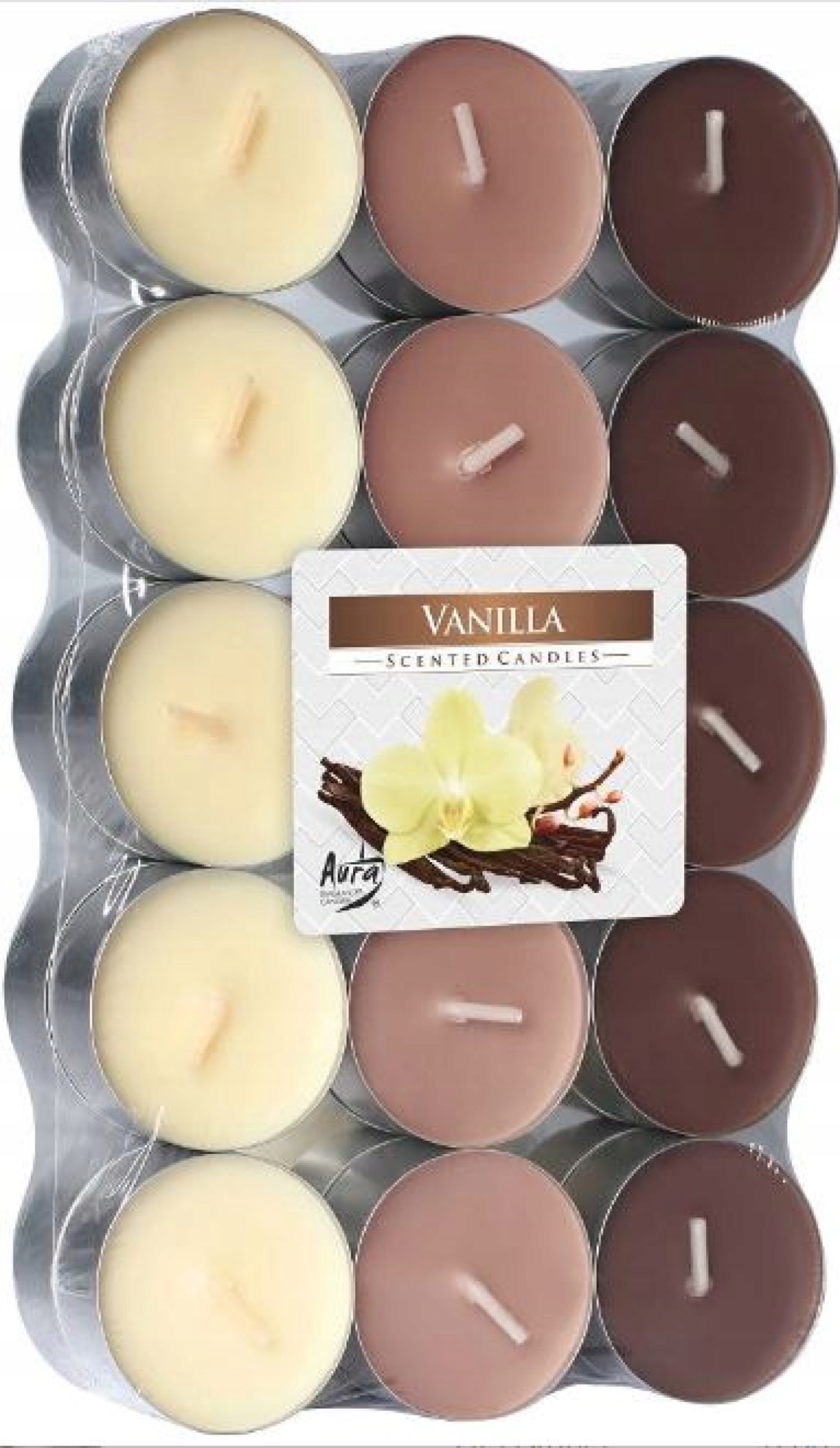 ŚWIECZKI ZAPACHOWE PODGRZEWACZE ŚWIECA TEALIGHT 30 ŚWIECE WANILIA WANILIOWE