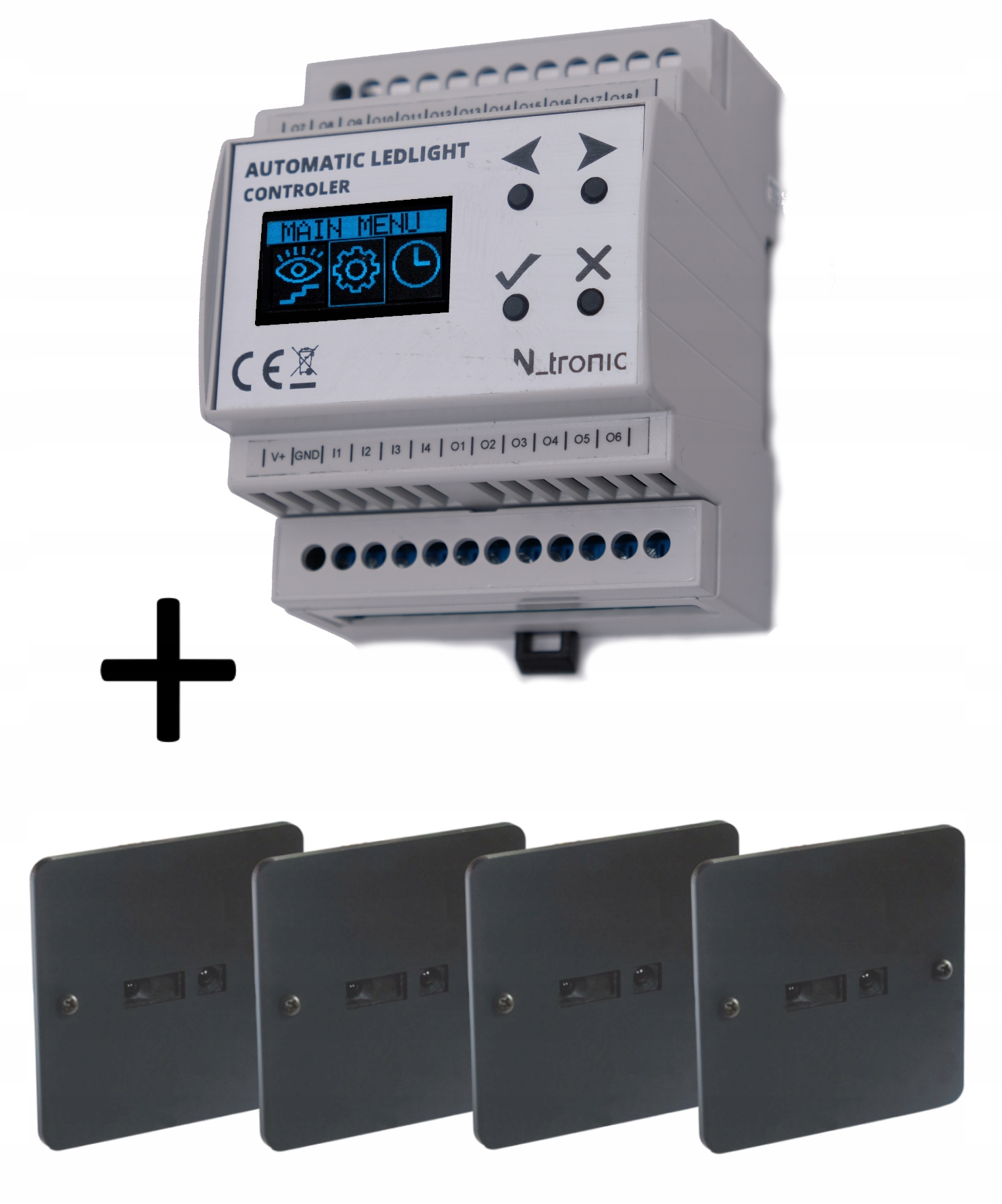 Sterownik schodowy LED + 4 czujki SHARP