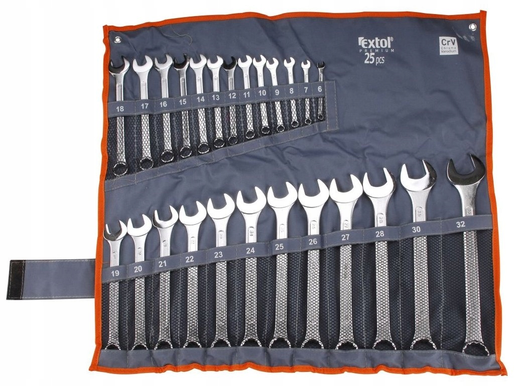 Kľúče otvorené/očkové, sada 25ks, 6-32mm, CrV, 6334