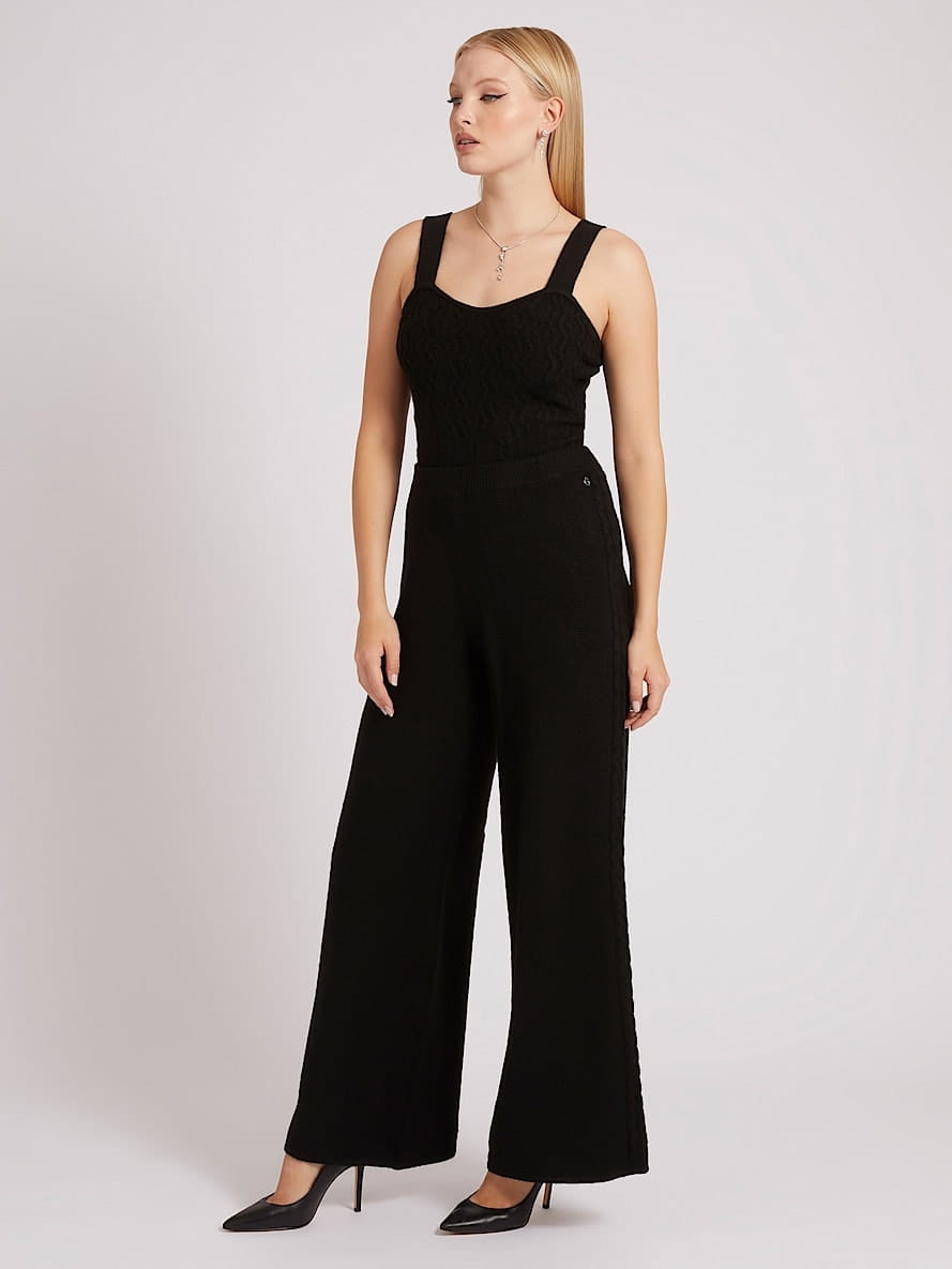 Guess Černé Pletené Kalhoty (L)