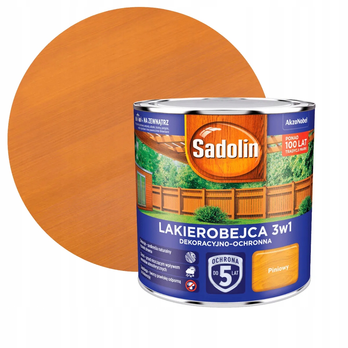 Sadolin Lakierobejca 3W1 Dekoracyjno-ochronna Piniowy 2,5L