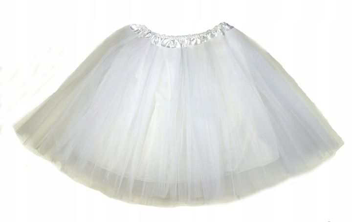# SPÓDNICZKA TIULOWA z podszewką SPÓDNICA 50cm BIAŁA