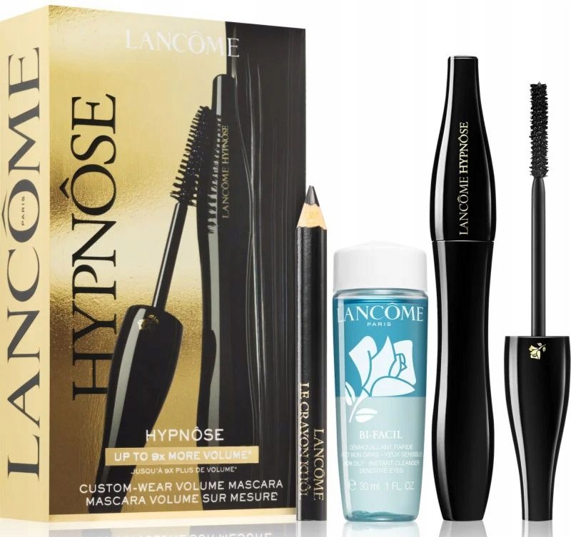 Sada Lancome (řasenka Hypnose 001 Odličovač Bifacil 30ML Tužka Na Oči Crayon Khol Mini 027)