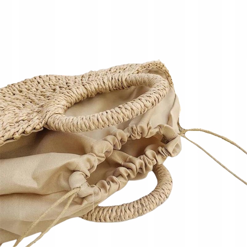 Torba boho pleciona do ręki podszewka ściągacz Materiał dominujący słoma