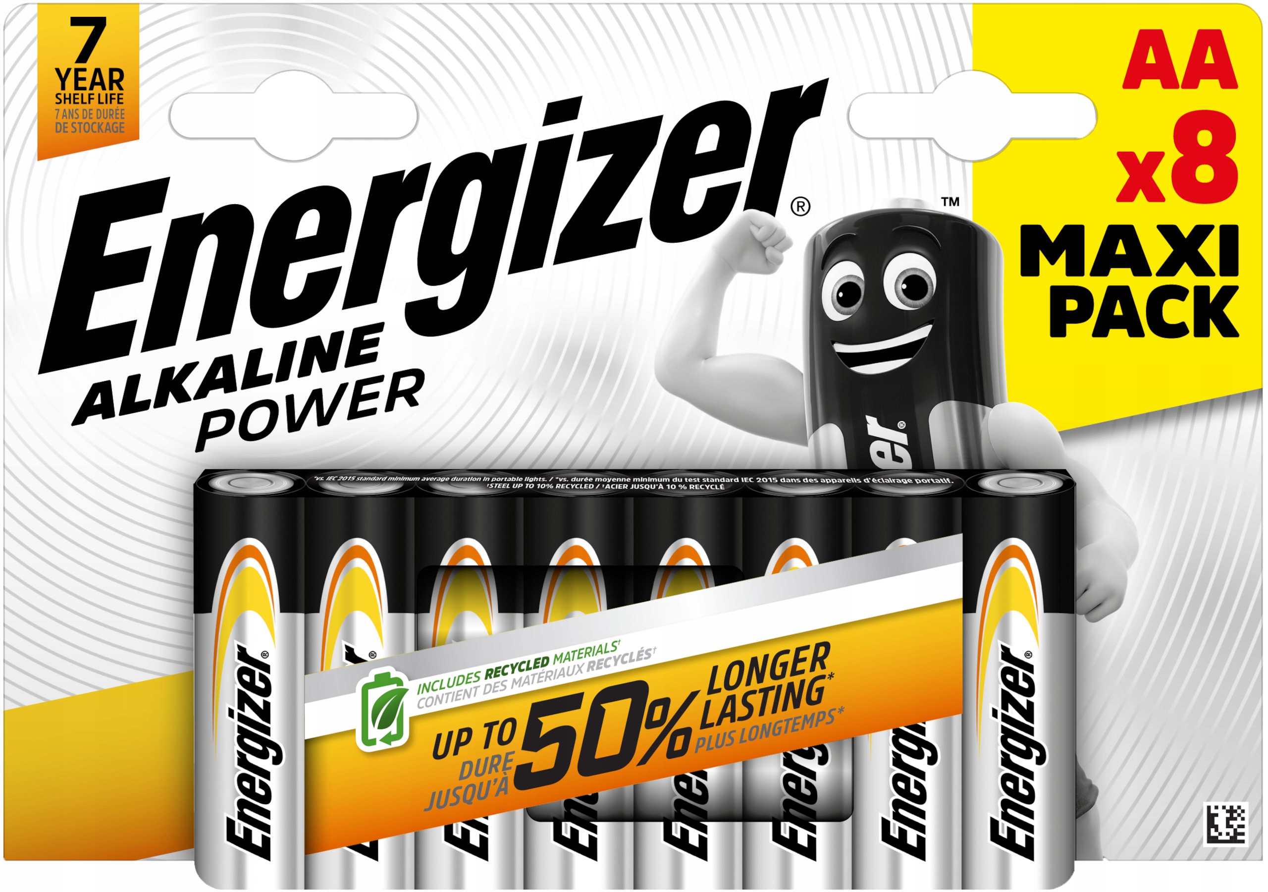 8x Bateria ENERGIZER Alkaline Power LR6 AA R6 E91 1,5V