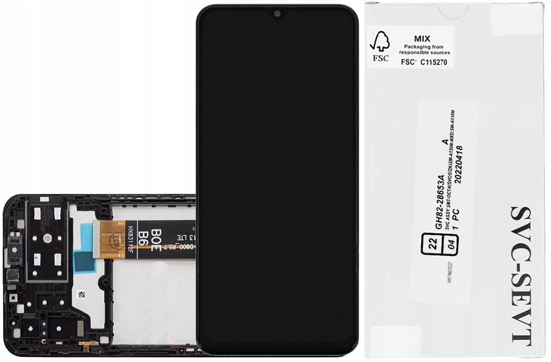 WYŚWIETLACZ Z RAMKA DO SAMSUNG GALAXY A13 4G A135 ORYGINAŁ LCD ŁATWY MONTAŻ
