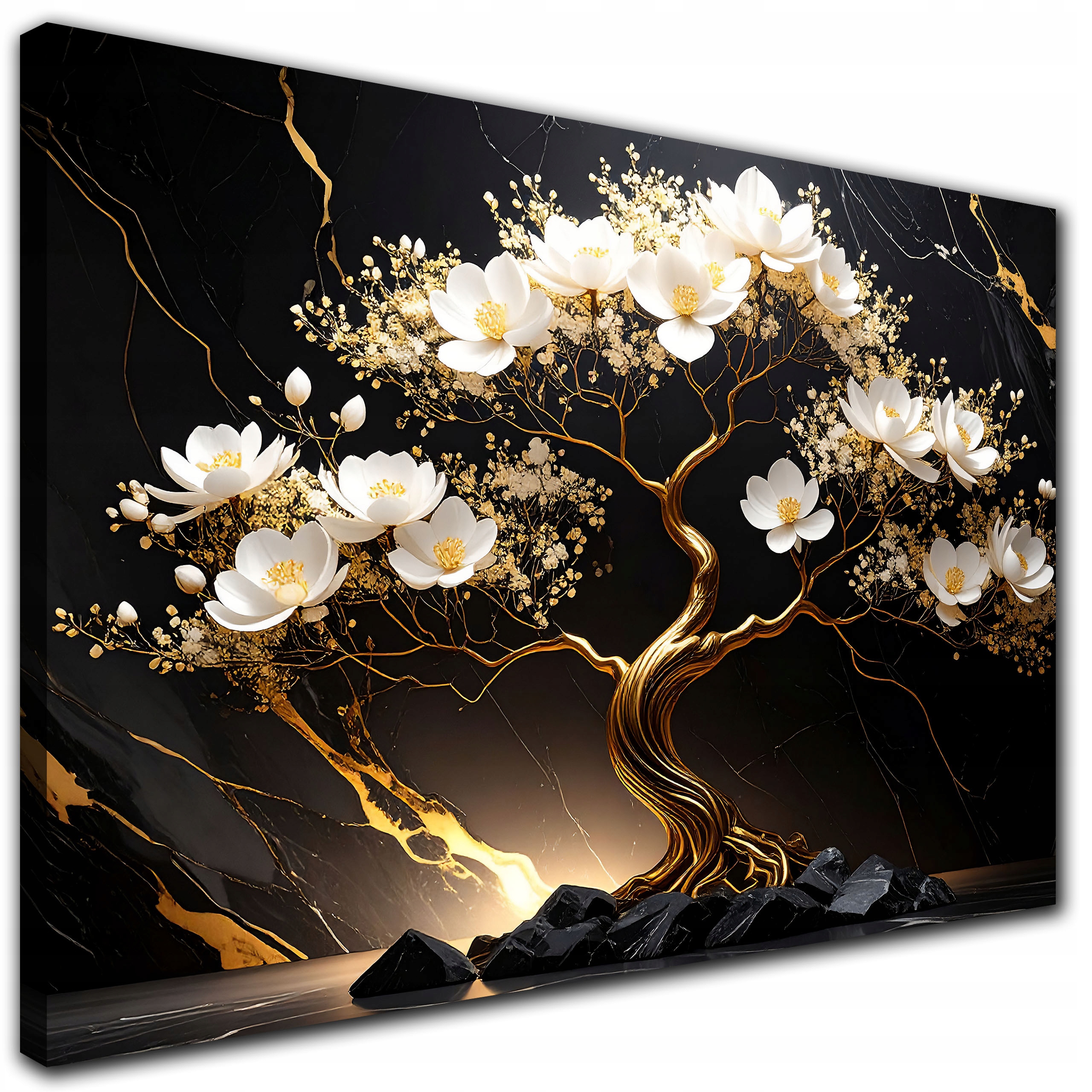 Obraz na płótnie na ścianę do salonu Drzewo W Kwiatu Glamur Duży 120x80