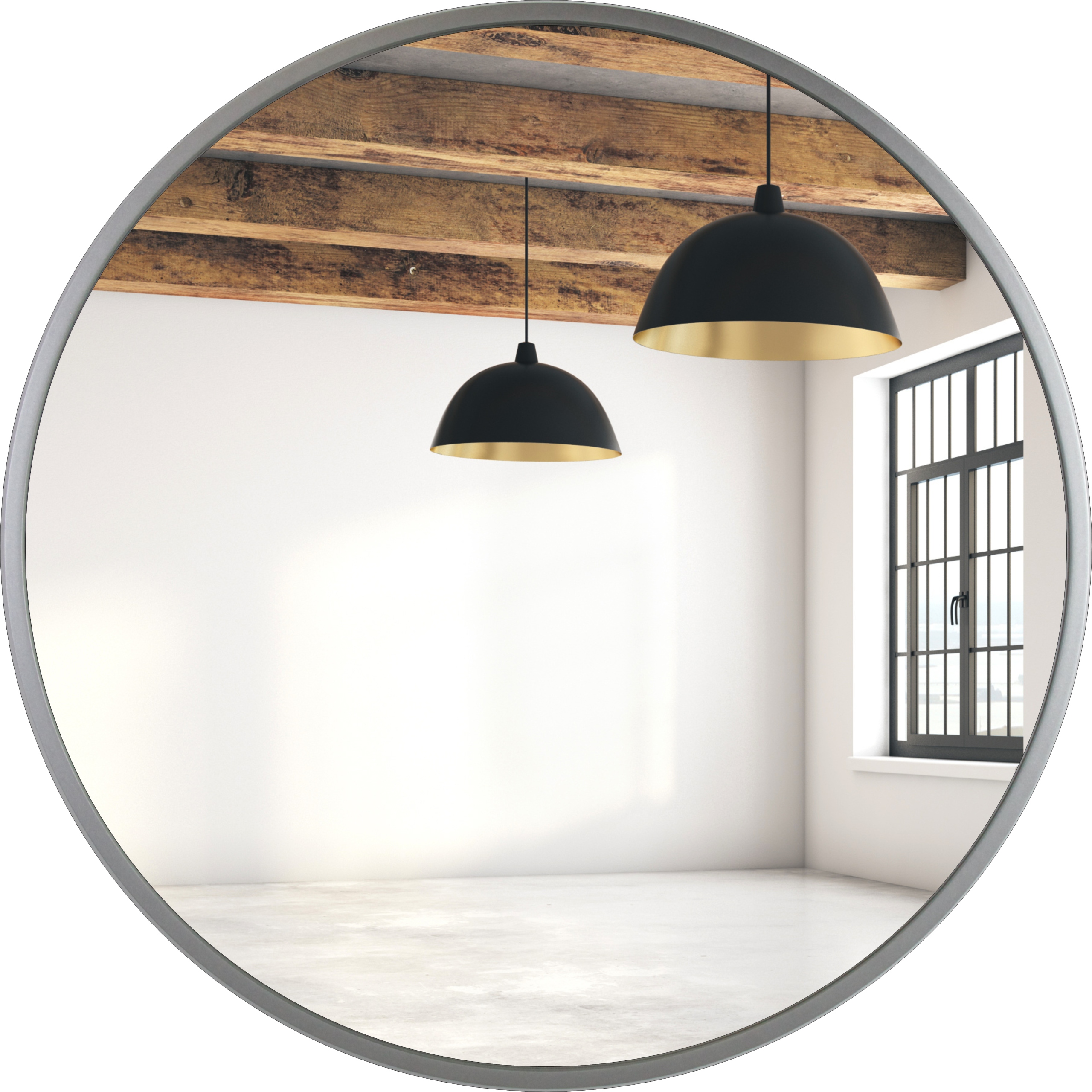 

Lustro Okrągłe Srebrne Loft 70 CM