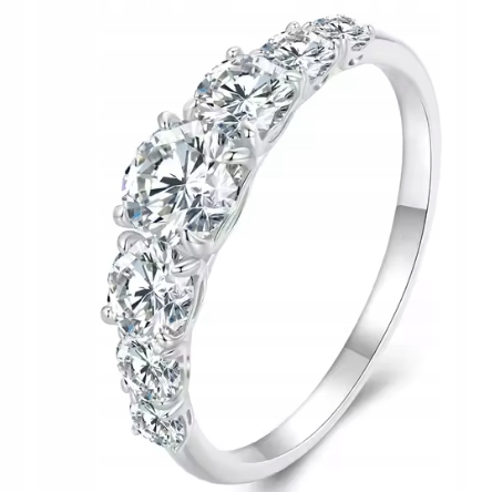 prstýnek Moissanite stříbro 18 mm vel 17 stříbro 925 0,5 ct