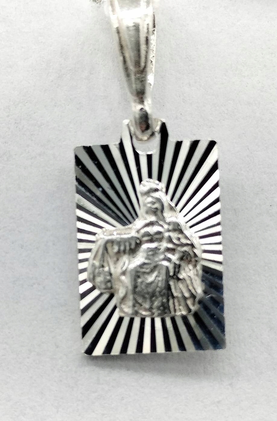 Matka Boża Szkaplerzna. Szkaplerz. Medalik diamentowany srebro pr. 925.