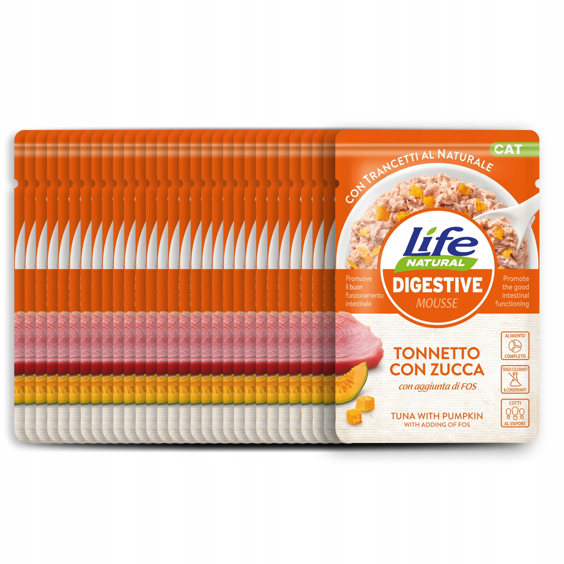 Levně Life Cat Digestive Pěna kapsička Set 30x70g Tuňák Dýně