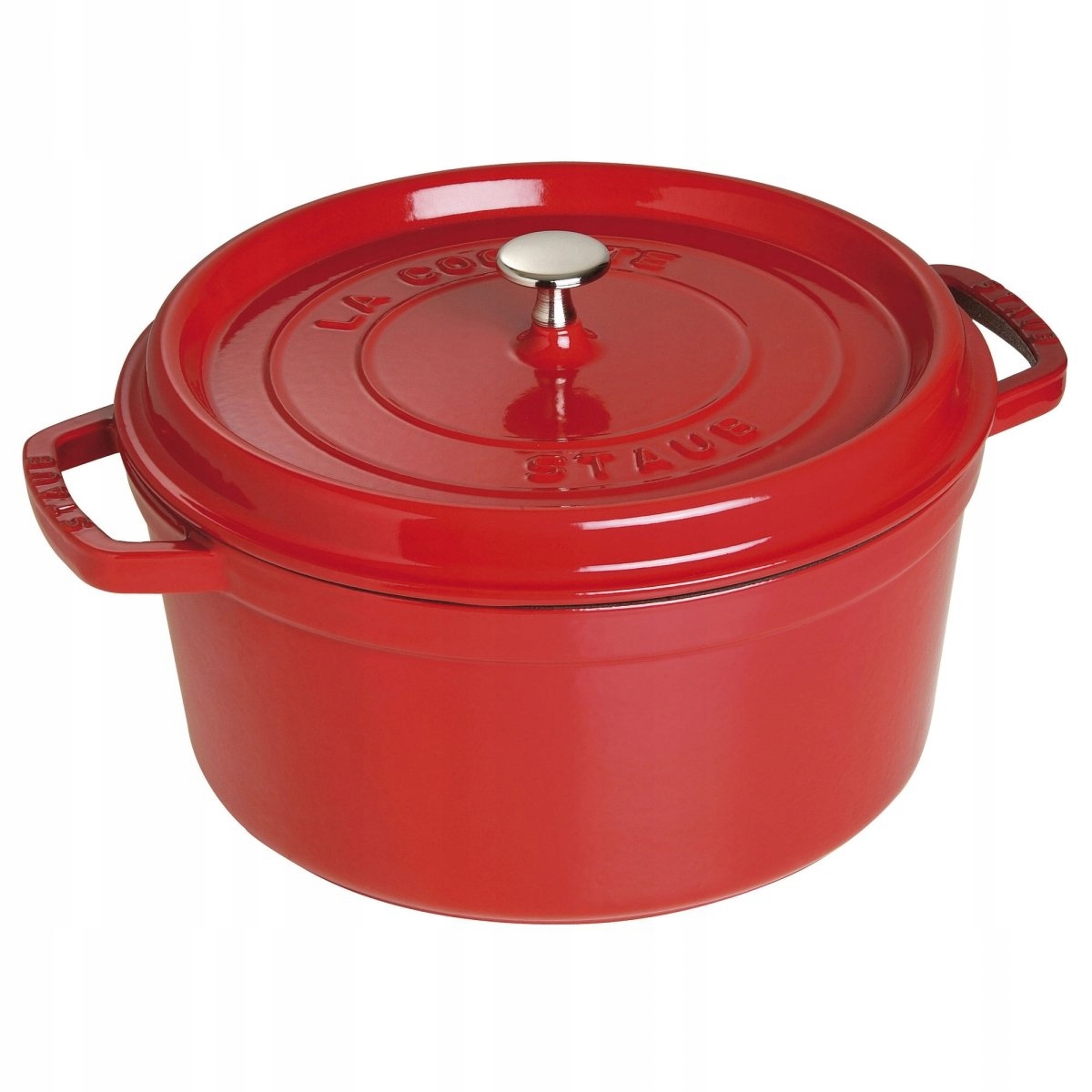Hrniec Staub La Cocotte okrúhly 30 cm 8.35 l Červený smaltovaný