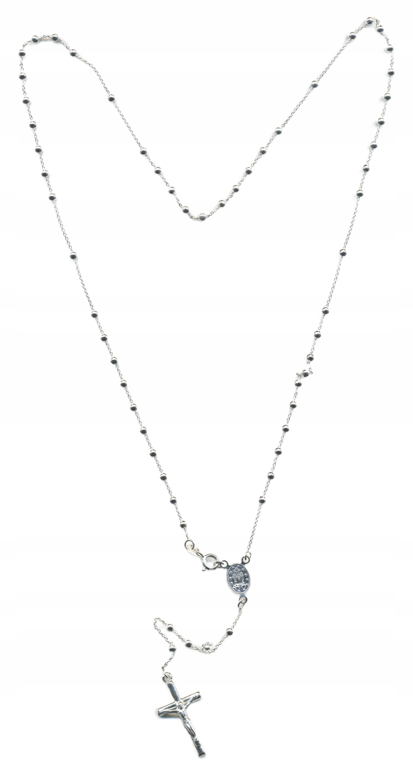 Stříbrný náhrdelník dámský růženec řetízek s přívěskem křížek stříbro 925