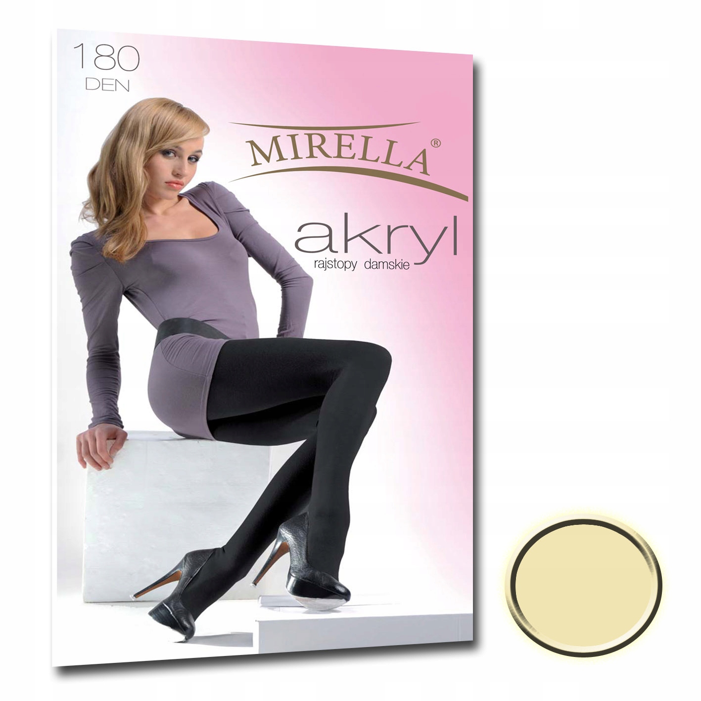 

Mirella Rajstopy Akryl 180 den roz. 2 (M) Ecru