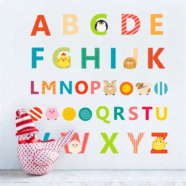 

Naklejki na ścianę Kolor Alfabet Zwierzęta 60x60