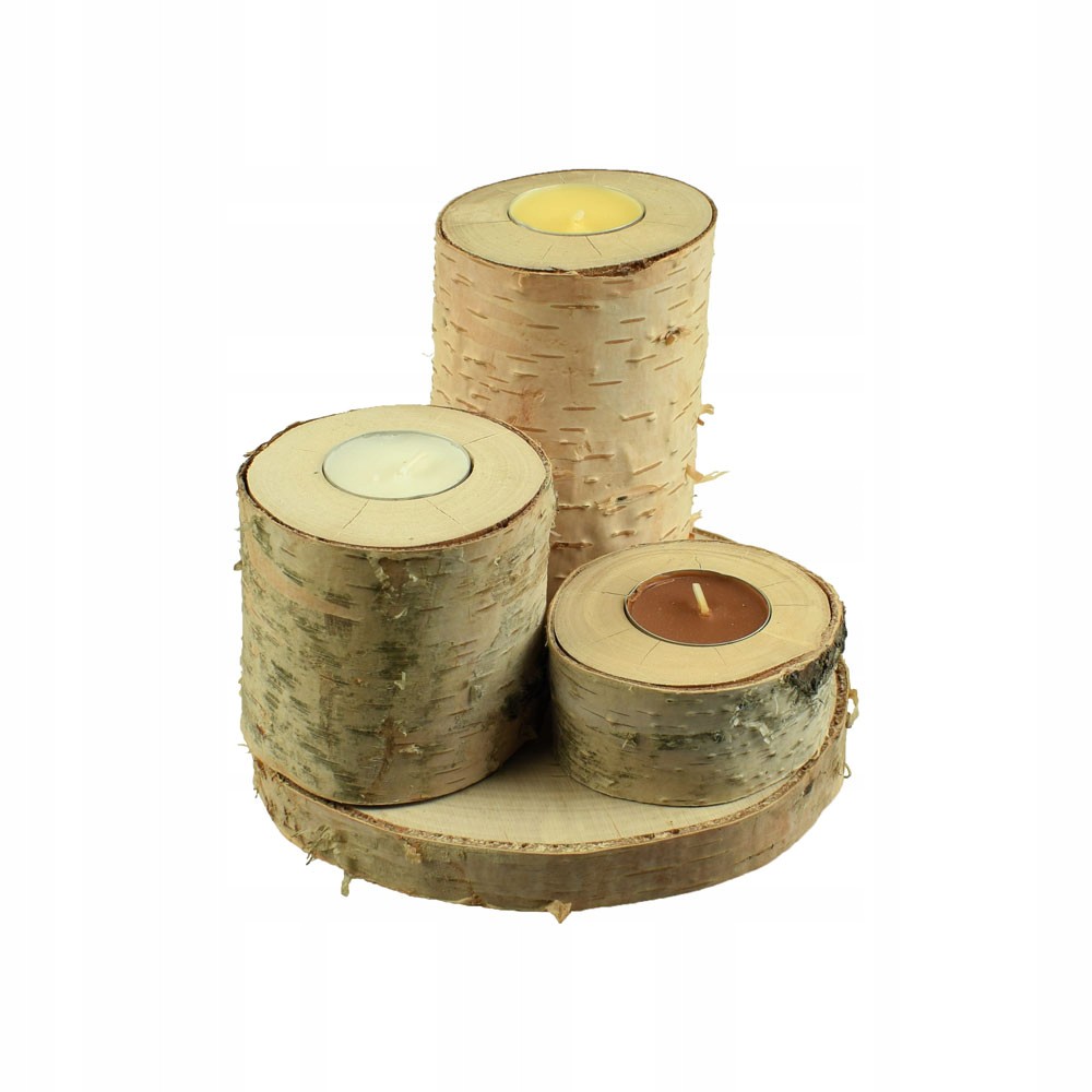 

Drewniany świecznik na tealight, podgrzewacz