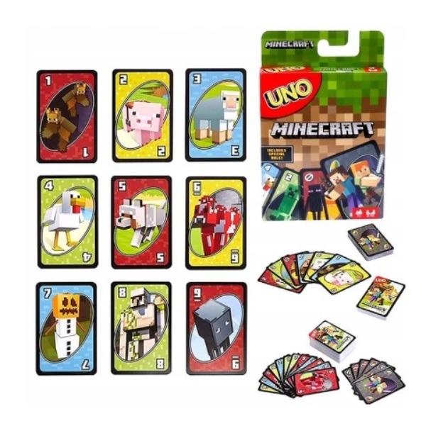 

Minecraft Uno Gra Karciana Dla Dzieci Rodzinna