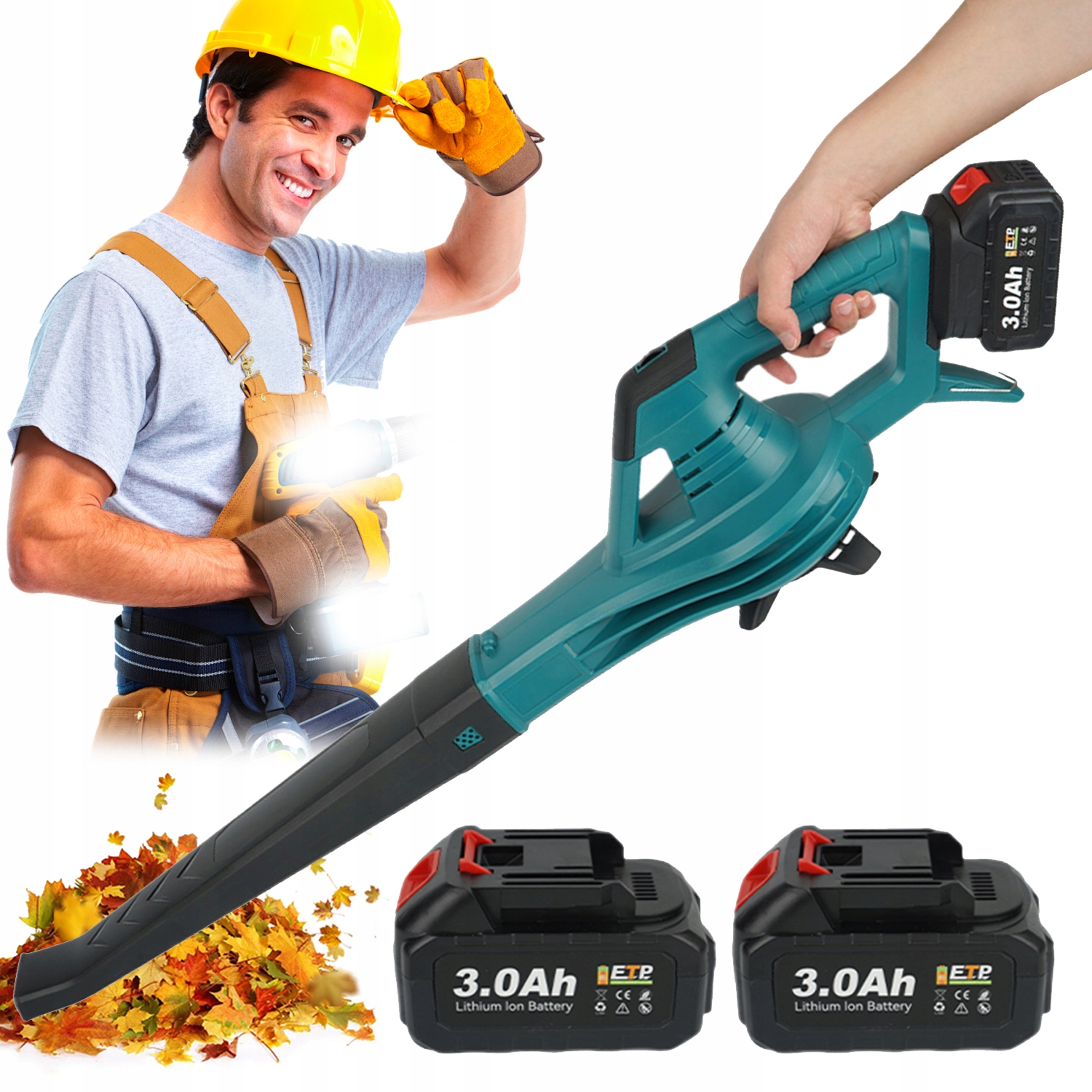 Výkonný Foukač 350 Km/h 2X Velká Baterie Listí Pro Vysoušení Spánku