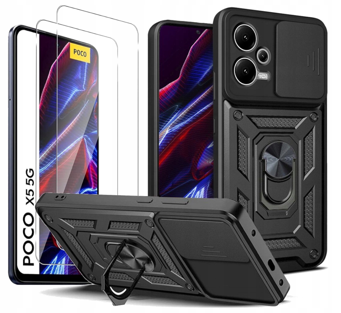 

Etui Camshield Pro +2x Szkło do Xiaomi Poco X5 5G