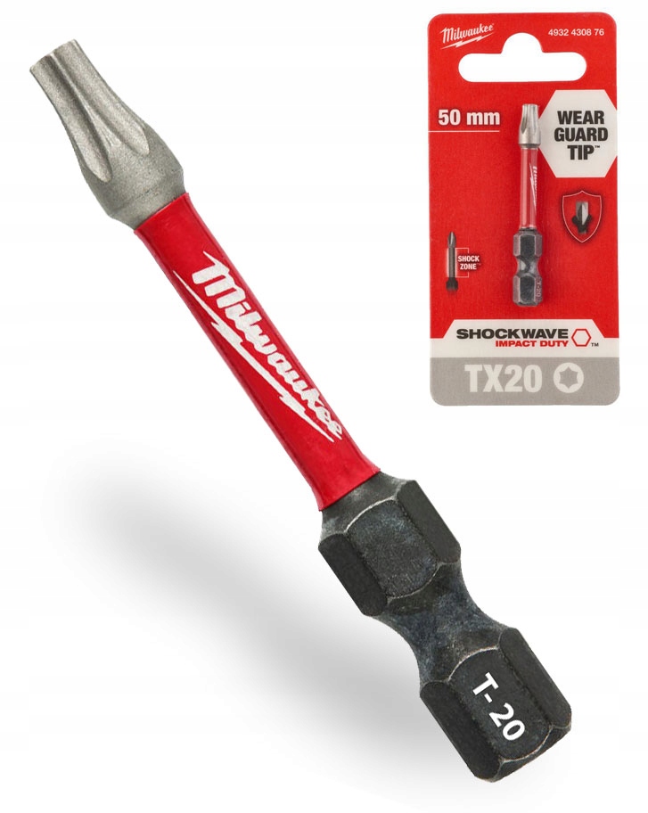 

Bit Końcówka Udarowa Milwaukee TX20 x 50mm Torx