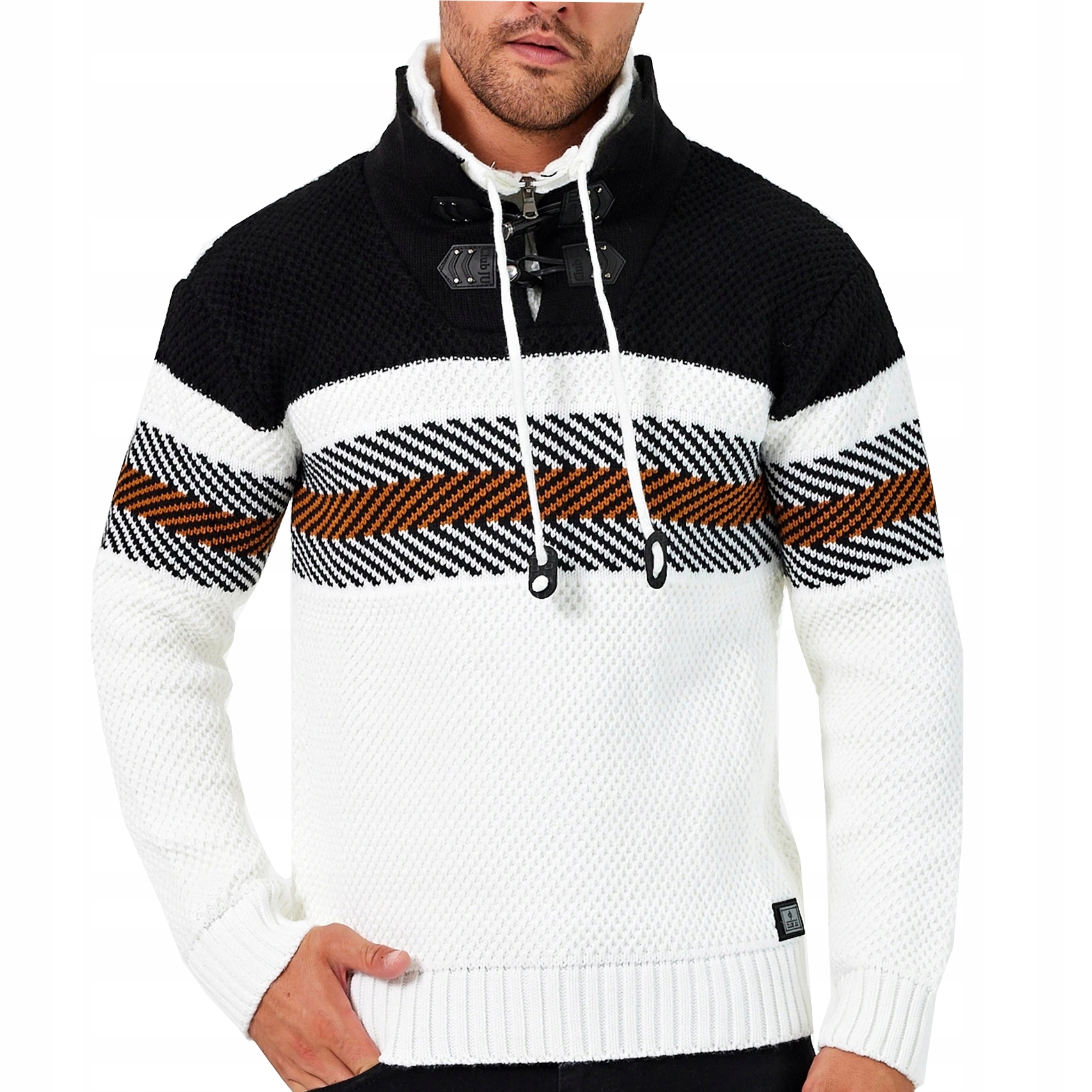 Pánský svetr Stojka Nákrčník Rolák Silná teplá vlna