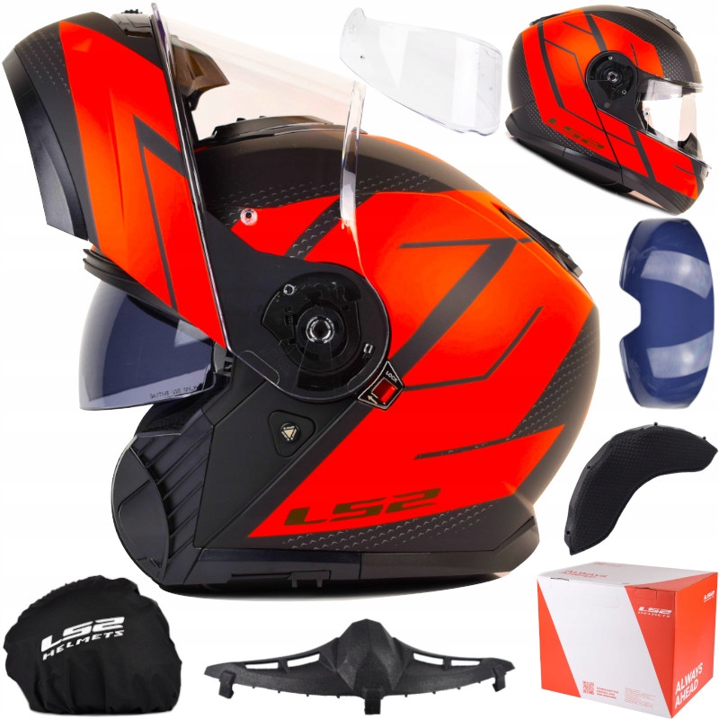 Motocyklová prilba LS2 Strobe II Code M. Black Red Prilba Čeľusťová FF908