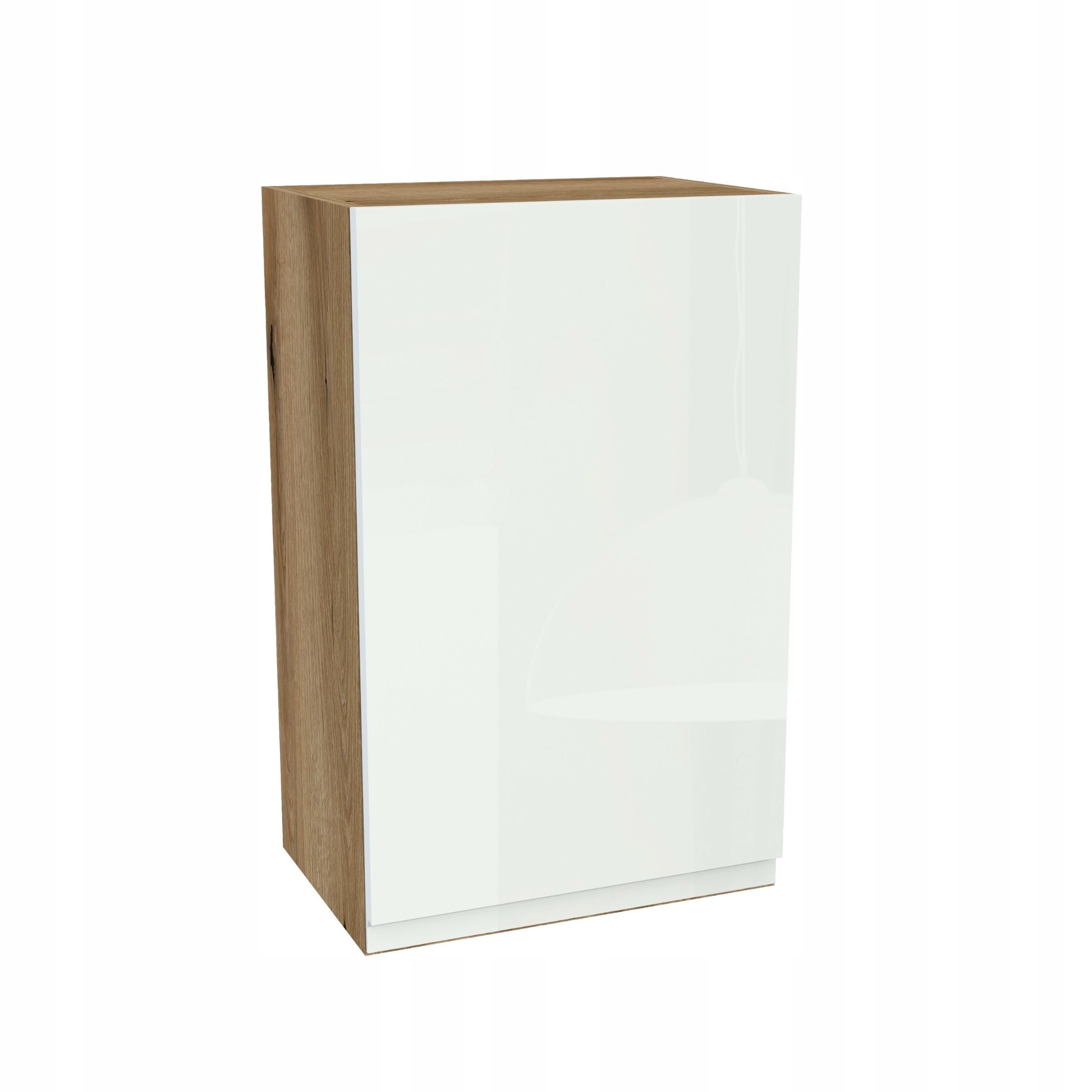 Horná skrinka 45/72 Frezo Dub Evoke predná časť Bezúchytková Biely Akryl Lesk