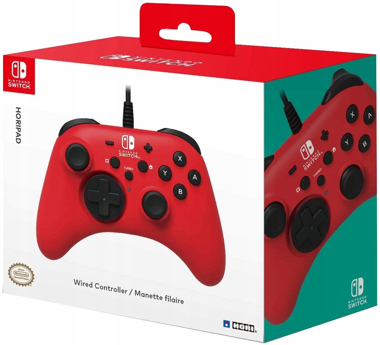 Pad przewodowy do konsoli Nintendo Switch czerwony