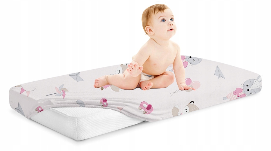 PRZEŚCIERADŁO DO ŁÓŻECZKA Z GUMKĄ BAWEŁNA 100% 140x70 BABYMAM Szerokość produktu 70 cm