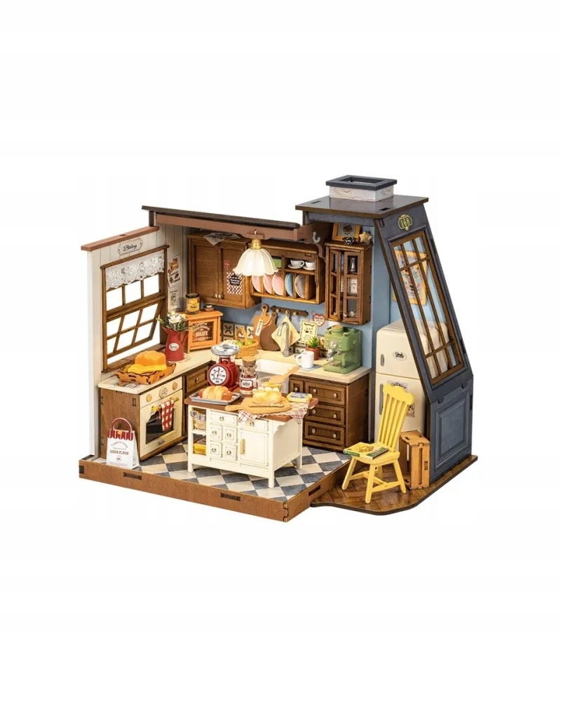Miniaturowy domek Diy Rolife Kuchnia Baking Kitchen I Led