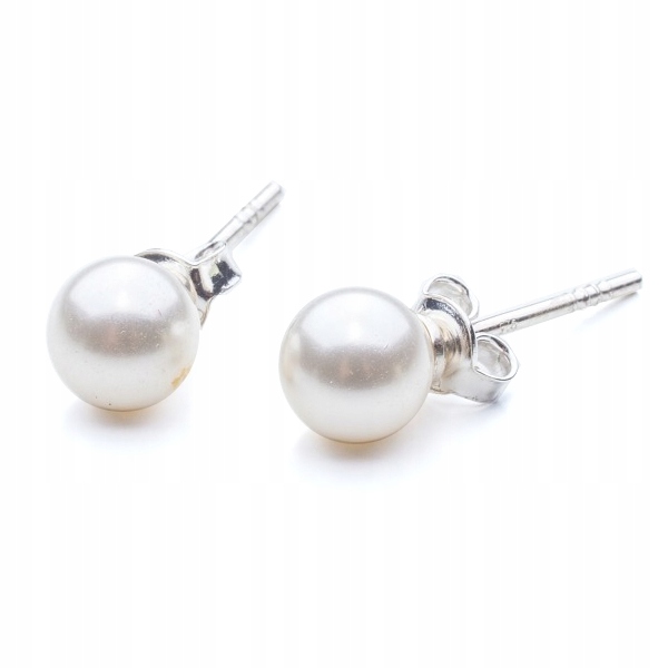 

Kolczyki srebrne z elementów Swarovski Perły 6mm