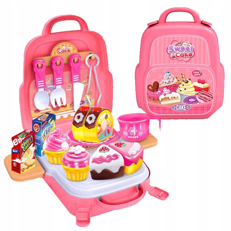 

Plecak Ciasto Tort 3W1 22el. Różowy 698-1 Akcesori