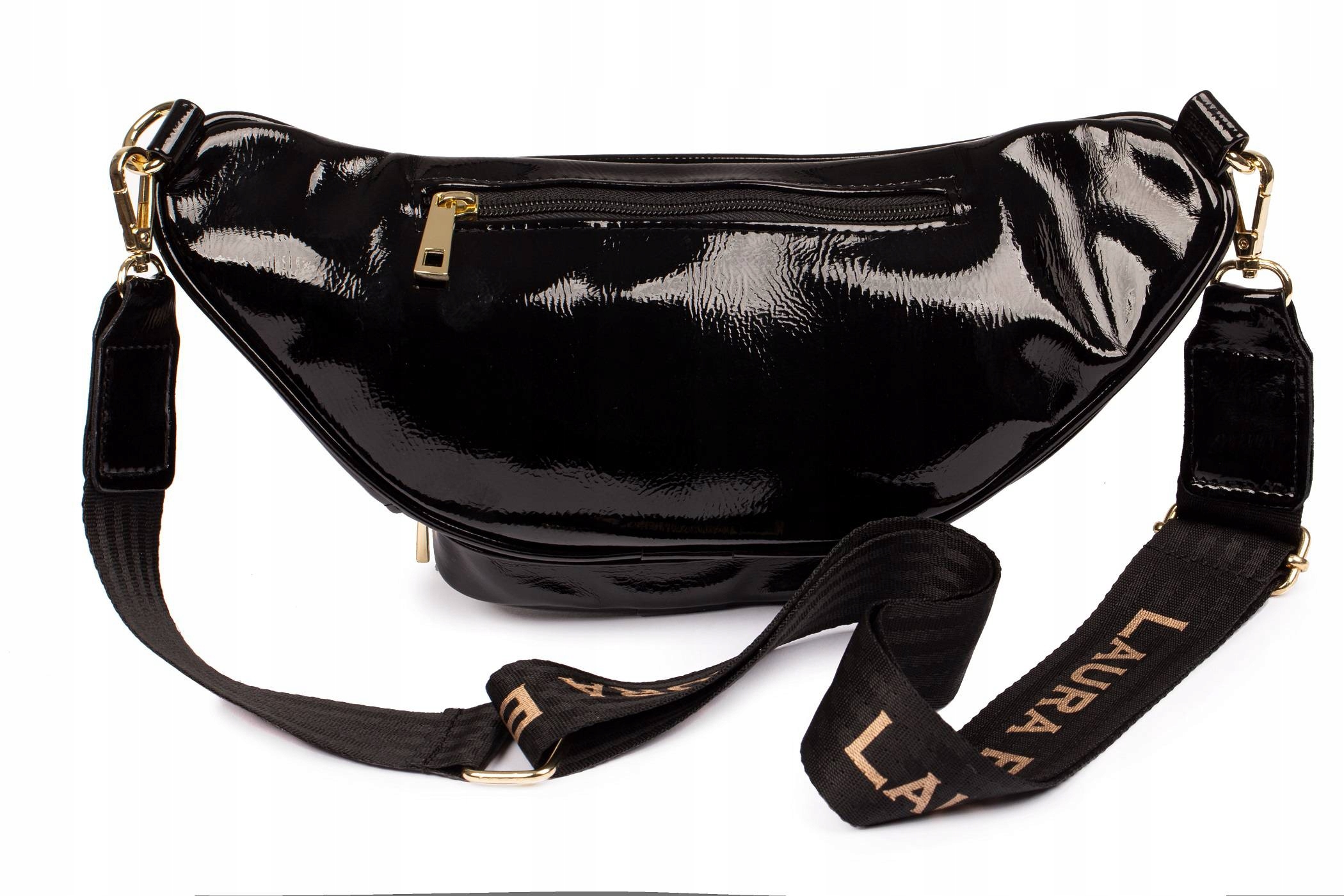 BIAŁA TOREBKA DAMSKA LISTONOSZKA NERKA SASZETKA Z PASKIEM LOGO BIODRÓWKA Wzór dominujący bez wzoru