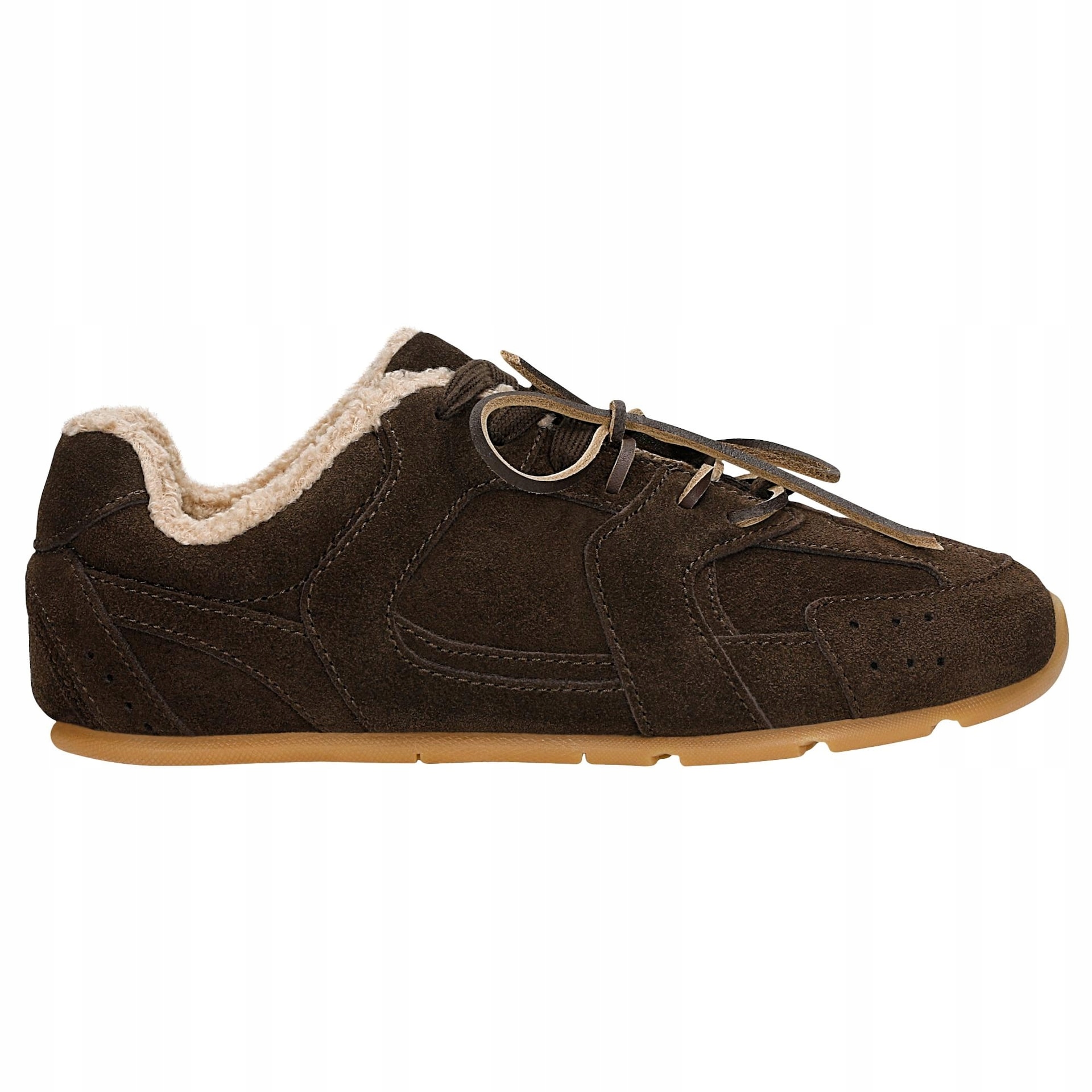 Hnědé tenisky z kožešinové tkaniny vel.