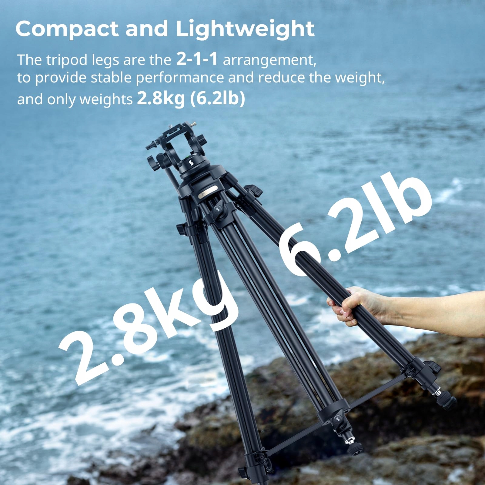 SMALLRIG Lekki Statyw Kamerowy 62" z Głowicą 360° i Płytką QR dla DSLR — miniatura 2