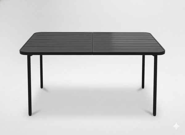 Záhradný Konferenčný Stolík Obdĺžnikový 140×80 CM Kovová Doska Na Balkónovú Terasu