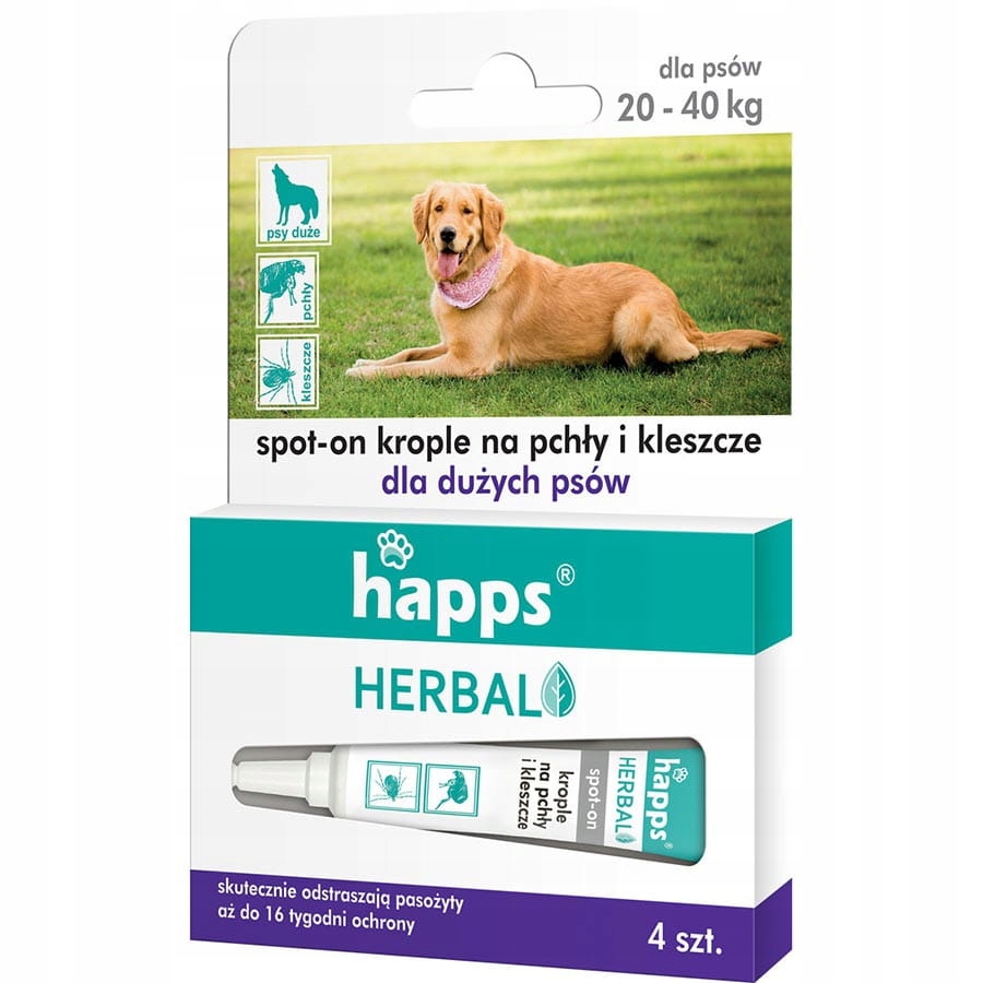 

Krople na pasożyty Happs Herbal 0,1g 16ml,duże psy