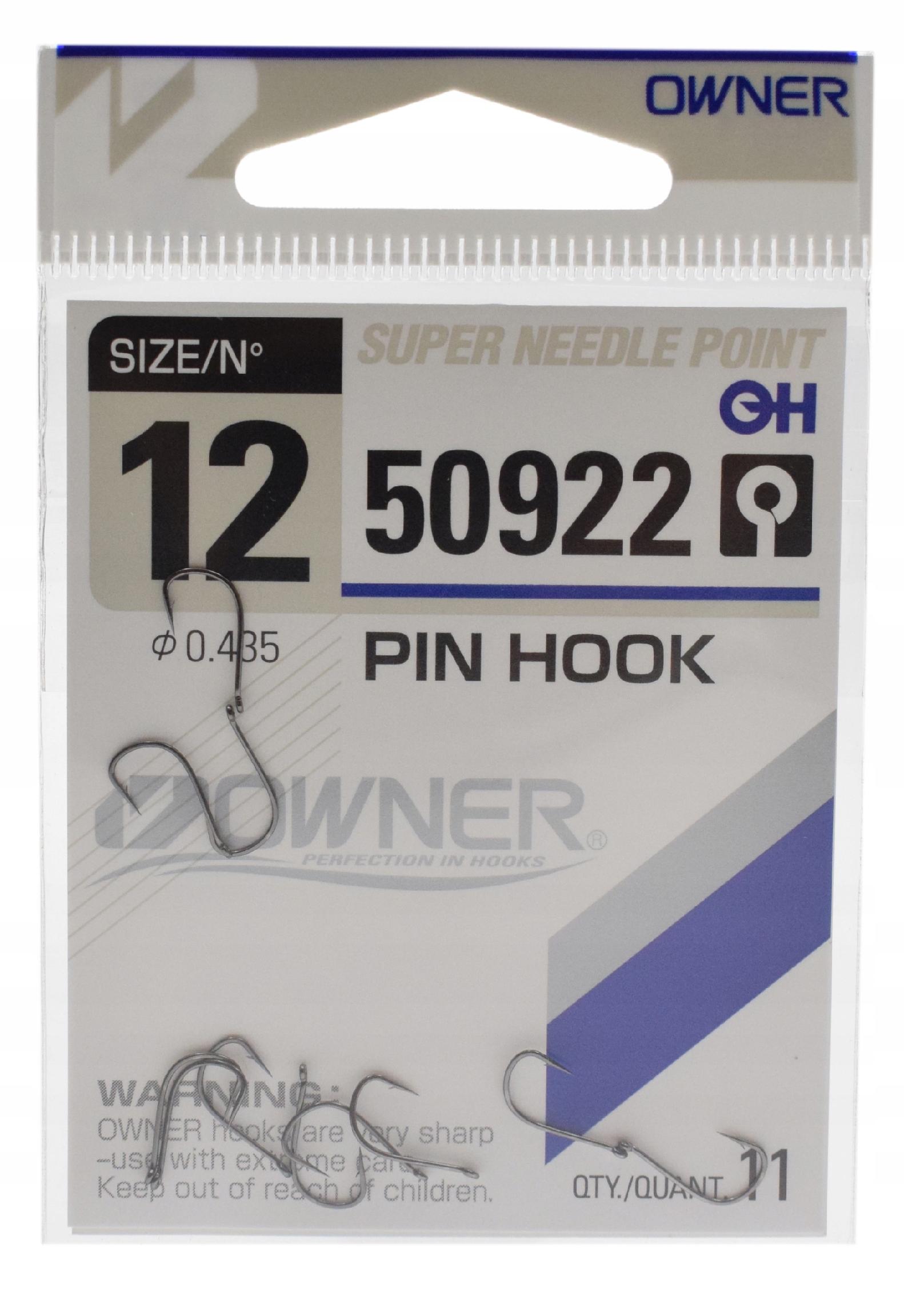 Owner Haczyki 50922 Pin Hook Czarne Z Oczkiem Numer 12 11 Sztuk