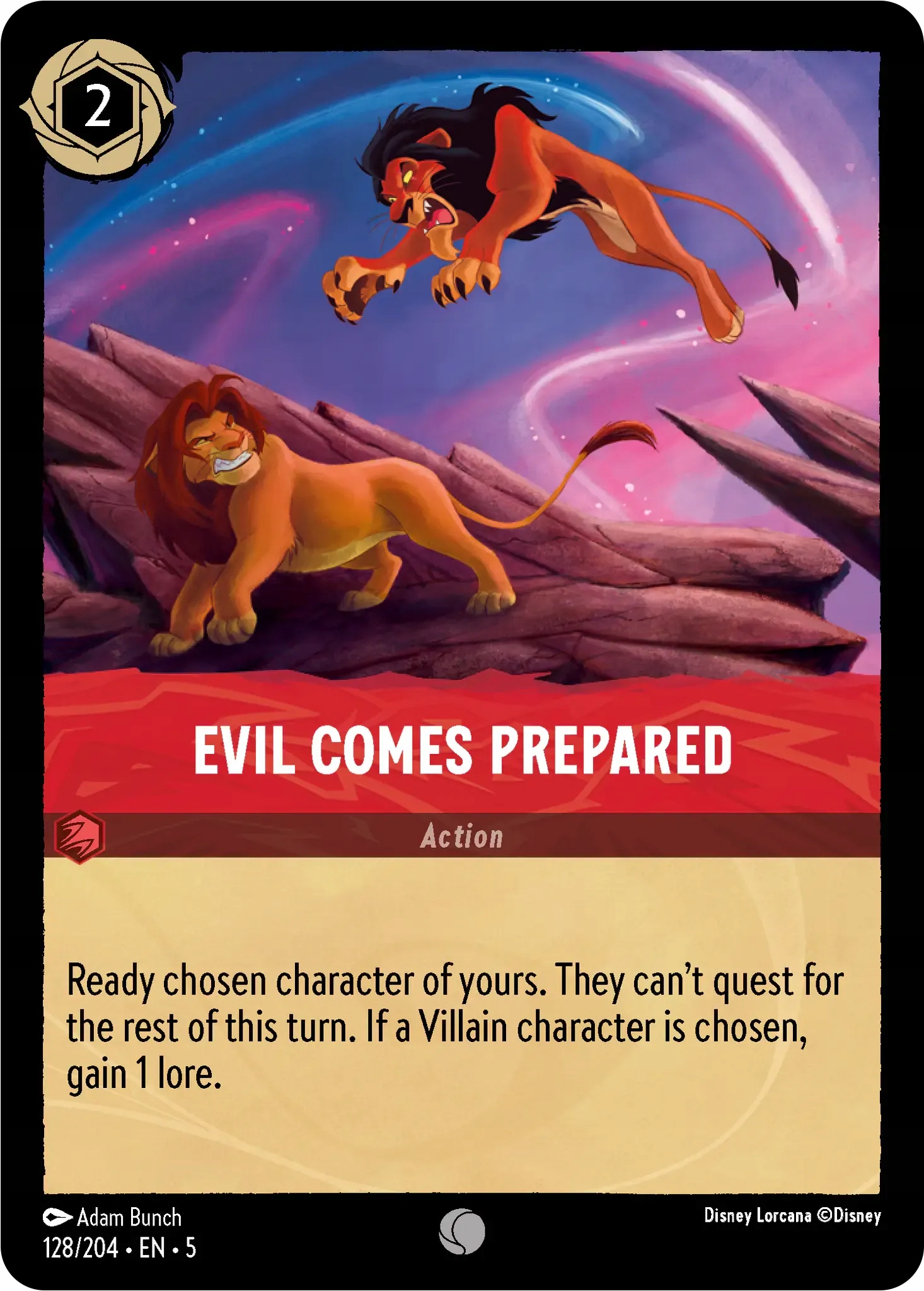Disney Lorcana Evil Comes Prepared 5SSK #128