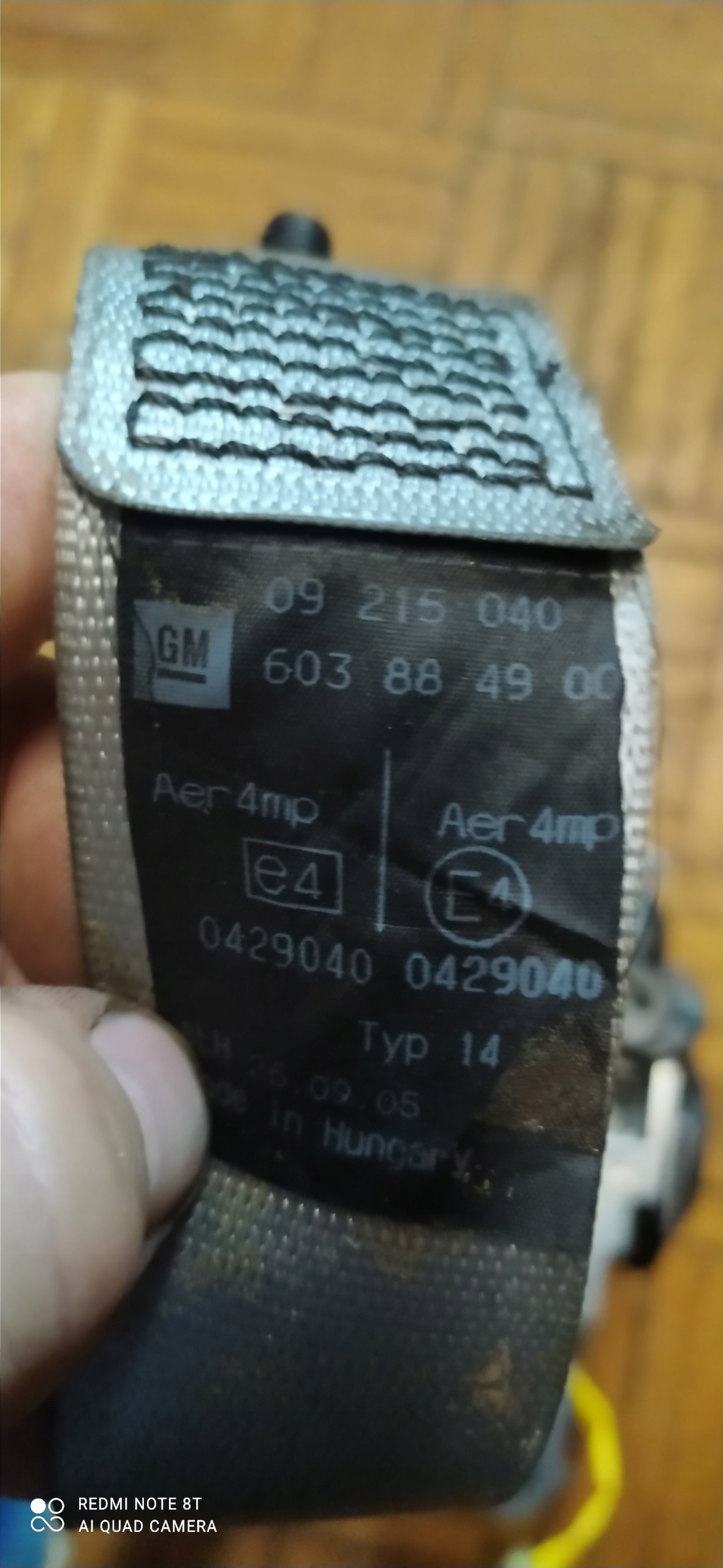 560808901 tension belt safety left front AGILA A OR