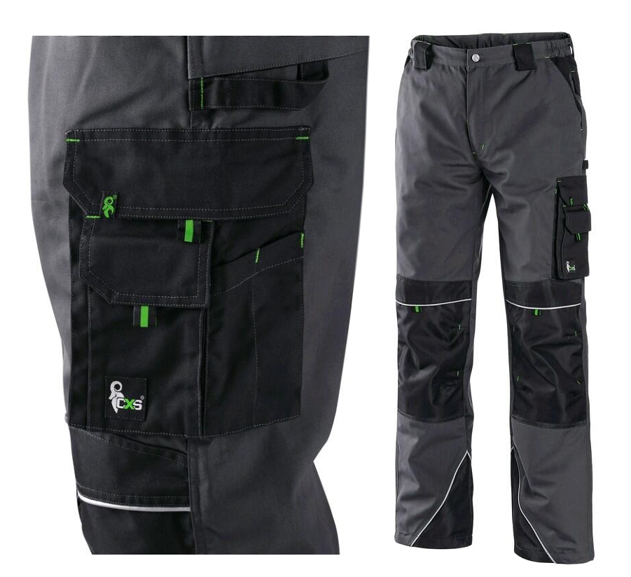 Spodnie Robocze Ochronne Mocne Cxs Sirius Nikolas Szaro-zielony 50